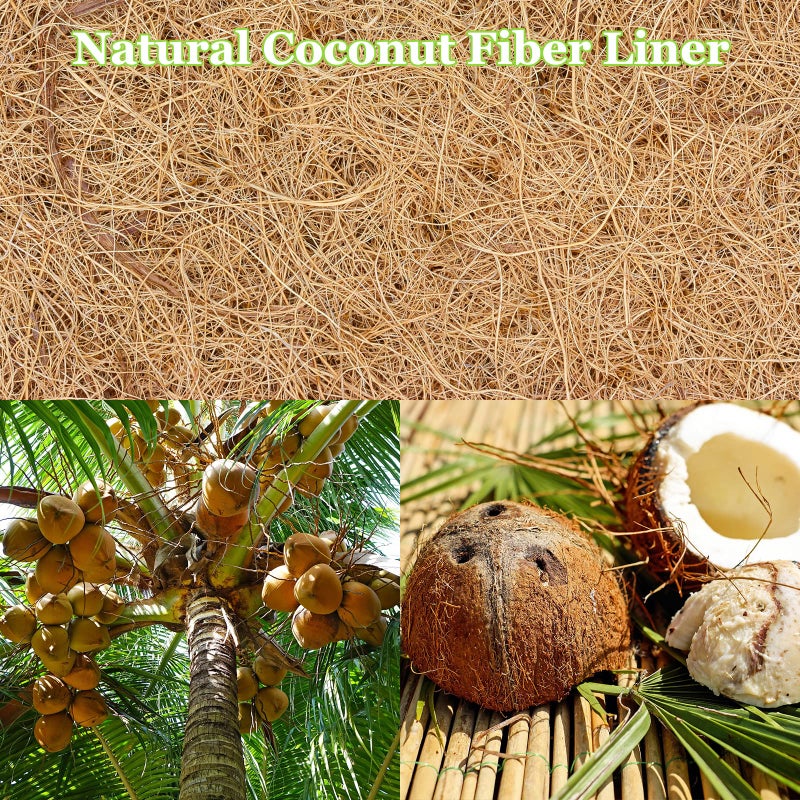 Riare 4 Pack 16 Inch Round Coco Liners Replacement  100% Natural Coconut Coir Liners for Hanging Baskets  Garden Flower Vegetables Planter Pot  Window Box  Fence  Decks - Image 2
